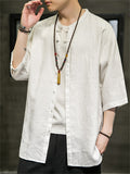 Men's Chinese Zen Style Solid Color Cotton Linen Shirts