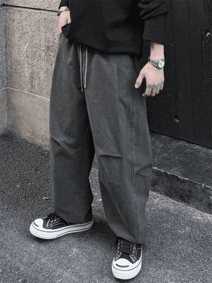 Mens Casual Streetwear Style Loose Fit Cargo Pants with Pockets