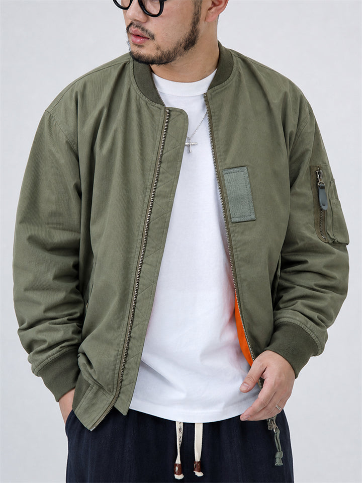 Men Casual Zip Up MA 1 Military Bomber Flight Jacket