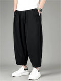 Men Japanese Style Ice Silk Quick Dry Baggy Harem Joggers Pants