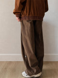 Mens Japanese Style Relaxed Fit Loose Utility Workwear Pants