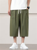 Men's Casual Solid Color Pockets Capri Pants