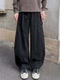 Men's Cool Retro Washed Wide-leg Cotton Cargo Pants