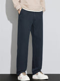 Men's Casual Simple Style Mid Waist Comfy Straight Leg Pants