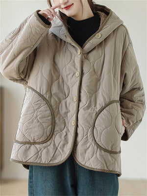 Women's Thickened Plush Lining Super Warm Hooded Coat