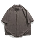 Men's Retro Tang Suit Stripe Stand Collar Summer Linen Shirt
