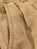 Men Japanese Style Drawstring Loose Fit Corduroy Pants