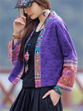 Women's Ethnic Style Embroidered Patchwork Cardigan Jackets