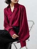 Women's Elegant Puff Long Sleeve V-Neck Shirts