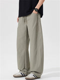 Mens Elastic Waist Wide Leg Casual Street Pants