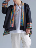 Retro Men's Ramie Ethnic Style Cardigan Top