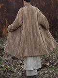 Women's Zen Style Tie-dye Thickened Ramie Long Coat