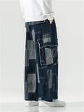 Vintage Spliced Color Block Jeans for Men