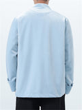 Men's Autumn Velvet Solid Color Stand Collar TangSuit Jackets