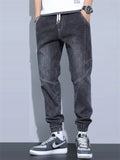 Men's Simple Plain Color Harem Jogger Jeans