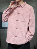 Men's Autumn Vintage Chinese Style Printed Frog Button Tangsuit Shirts