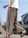 Men's Summer Patchwork Trendy Cozy Drawstring Straight Leg Texture Pants