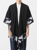 Crane Splicing Irregular Hem Men's Sun-protective Jackets