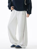 Men's Casual Contrast Trim Loose Fit Wide Leg Sweatpants