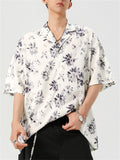Men's Holiday Style Print Casual Lapel Short Sleeve Shirts