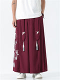 Men's Chinese Style Loong Print Wide Leg Hanfu Pants