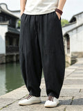 Mens Summer Zen Style Comfy Wide Leg Loose Fit Drawstring Pants