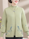 Womens 2Pcs Flower Crochet Cardigan Jacket & Solid Color Sweater Set