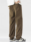 ‌Men's Loose Fit Thermal Lined Casual Straight Pants for Winter