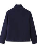 Women's Autumn Casual Solid Color Single Breasted Stand Collar Jackets