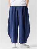Men's Japanese Style Summer Solid Color Harem Cropped Pants