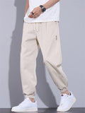 Men Cotton Blend Streetwear Loose Fit Elastic Baggy Jogger Pants