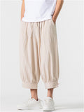 Men's Summer Casual Japanese Style Cotton Cropped Pants