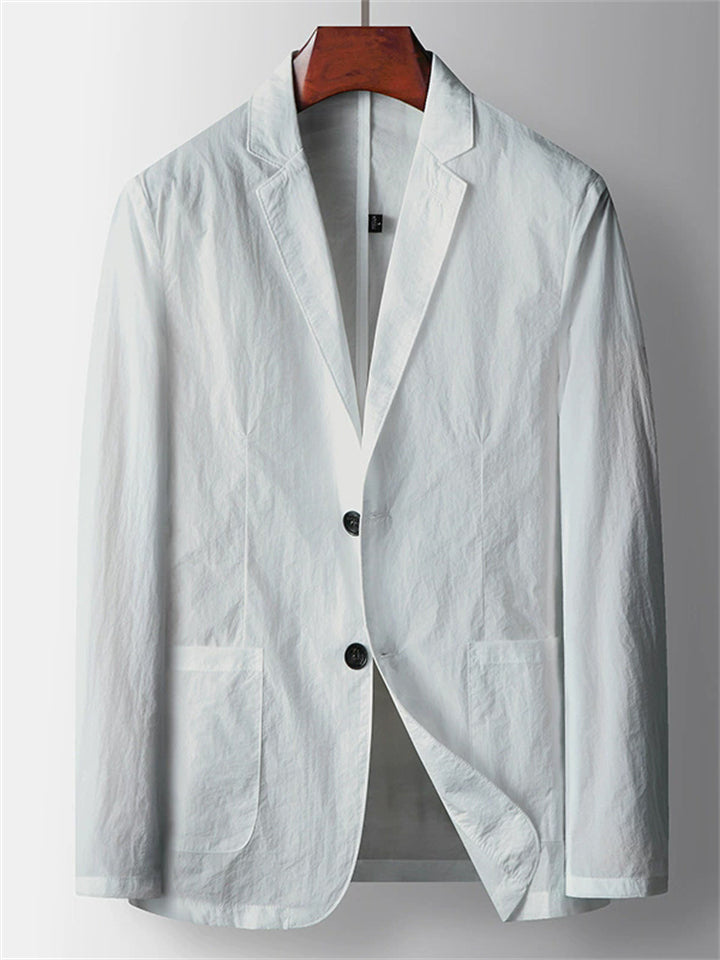 Men's Solid Color Suit Collar Single Breasted Long Sleeve Jackets