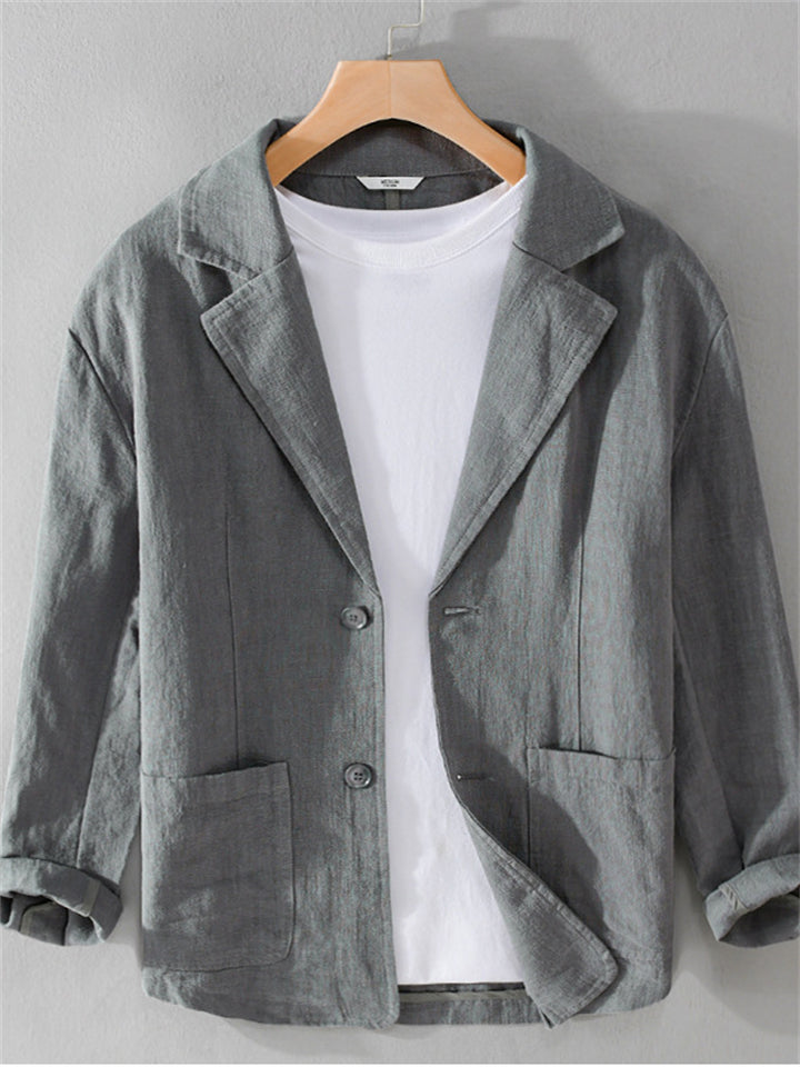 Casual Men's Long Sleeve Ramine Lapel Suit Jacket
