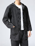Men's Chinese Style Denim Hooded Jackets
