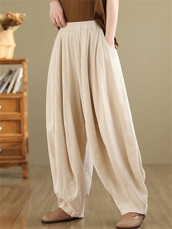 Women's High Waisted Wide Leg Bloomers Pants