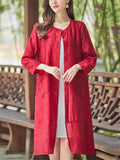 Summer Women's Tencel Long Sleeve Round Neck Jacket