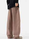 Mens Baggy Wide Leg Streetwear Loose Casual Drawstring Pants
