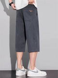 Mens Summer 3/4 Capri Pants Below Knee Loose Cropped Shorts
