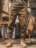 Mens Vintage Cargo Jogger Pants Utility Workwear Trousers