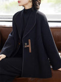 Women's Long Sleeve Solid Color Woolen Blend Jacket