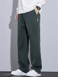 Daily Wear Casual Elastic Waist Loose Fit Straight Leg Pants for Men
