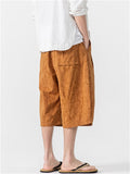 Men's Summer Casual Print Drawstring Capri Pants