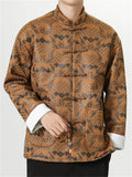 Men's Chinese Style Brocade Jacket with Embroidered Patterns and Frog Buttons