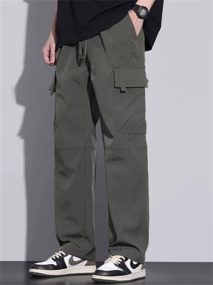 Men's Spring Lightweight Breathable Cargo Pants with Multiple Pockets