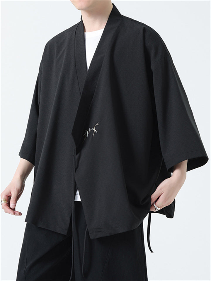 Summer Chinese Zen Style Slant Placket Casual Shirts for Men