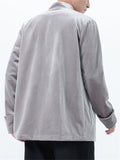 Men's Autumn Velvet Solid Color Stand Collar TangSuit Jackets