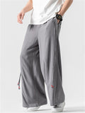 Summer Men's Comfy Solid Color Linen Wide Leg Pants