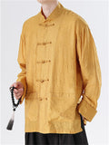 Men's Mandarin Collar Chinese Tang Suit Jacquard Kung Fu Shirts
