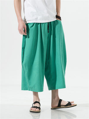 Candy Color Wide Leg Cropped Pants for Male